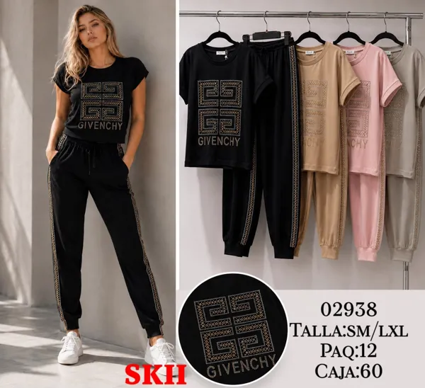 Conjunto de camiseta y jogger con logotipo
