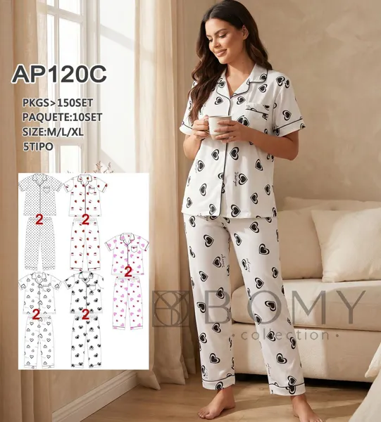 Pijama de dos piezas con estampado