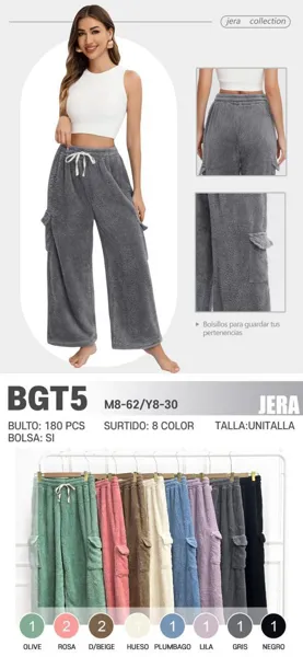 Pantalones joggers cargo de felpa para mujer