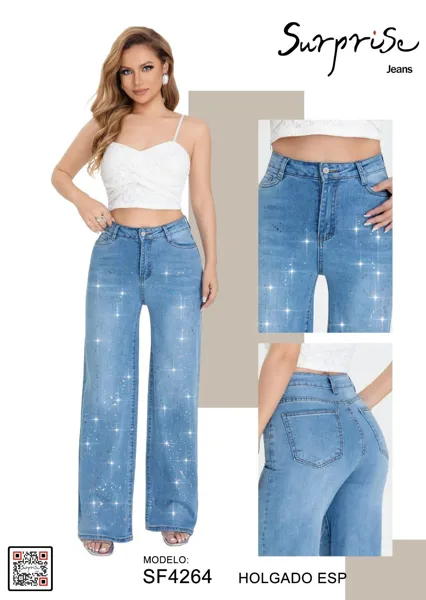Jeans Holgados con Destellos