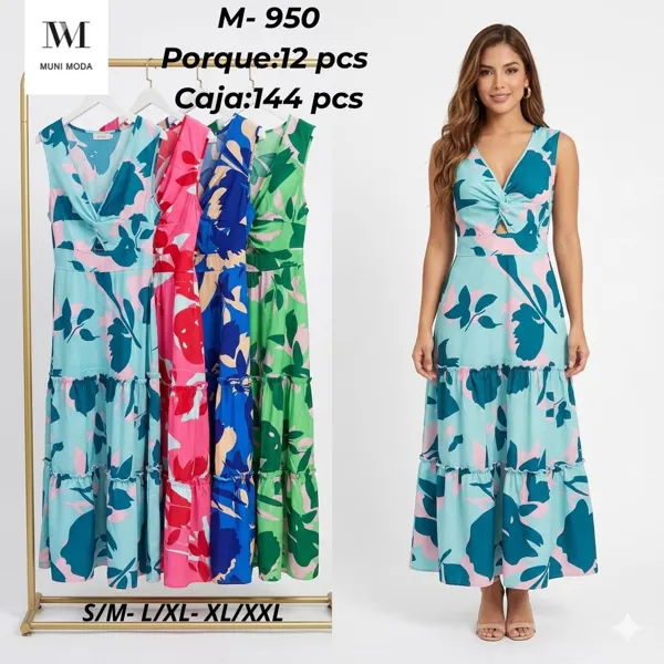 Vestido largo estampado
