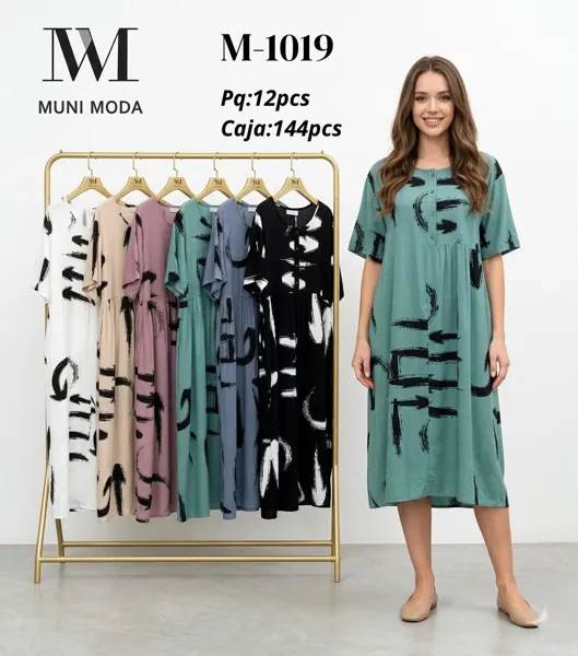 Vestido de manga corta estampado