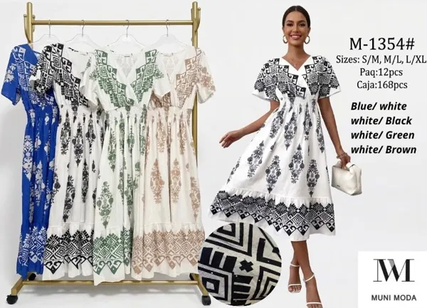 Vestido estampado midi