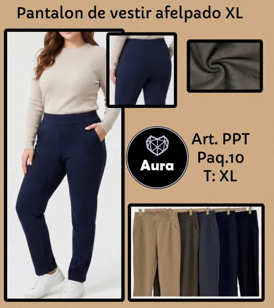 Pantalón de vestir afelpado