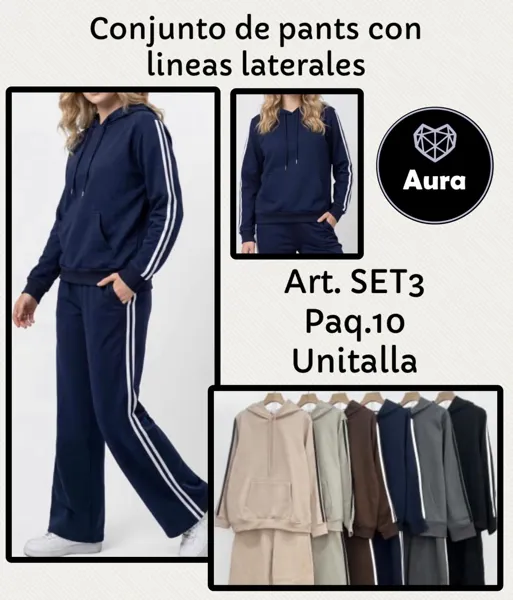 Conjunto de pants con líneas laterales