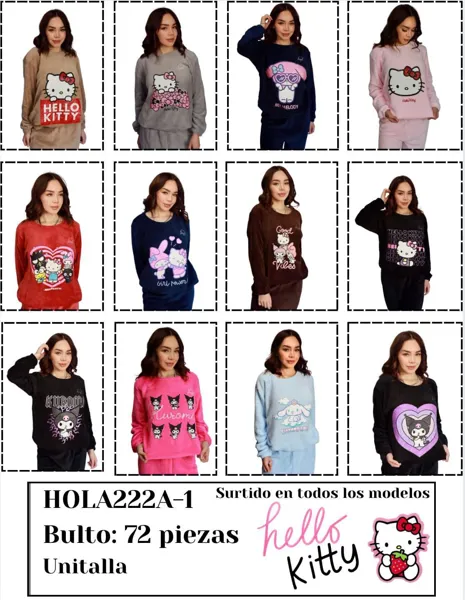 Pijama de dos piezas de franela con personajes de Sanrio