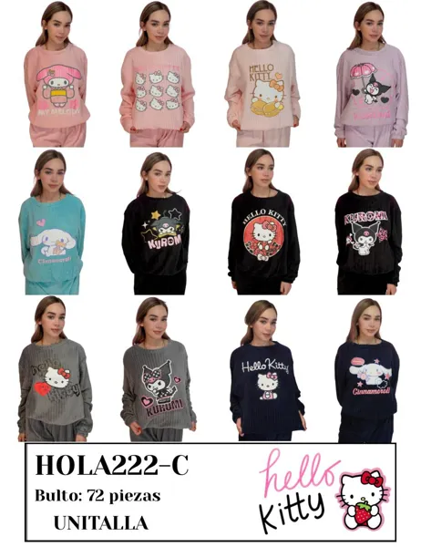 Pijama de dos piezas con estampados de personajes Sanrio
