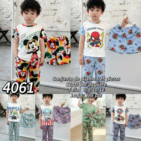 Conjunto de pijama tres piezas infantil