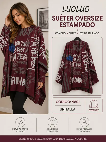 Suéter Oversize Estampado