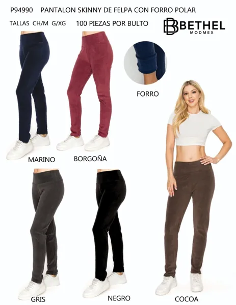 Pantalón skinny de felpa con forro polar