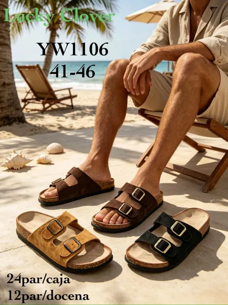 Sandalias de dos tiras con hebillas