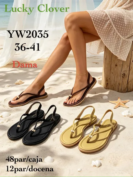 Sandalias de tiras para dama