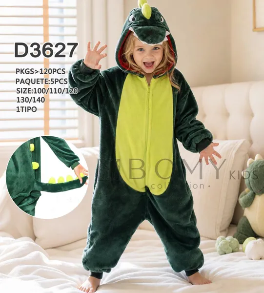 Pijama de una pieza de dinosaurio