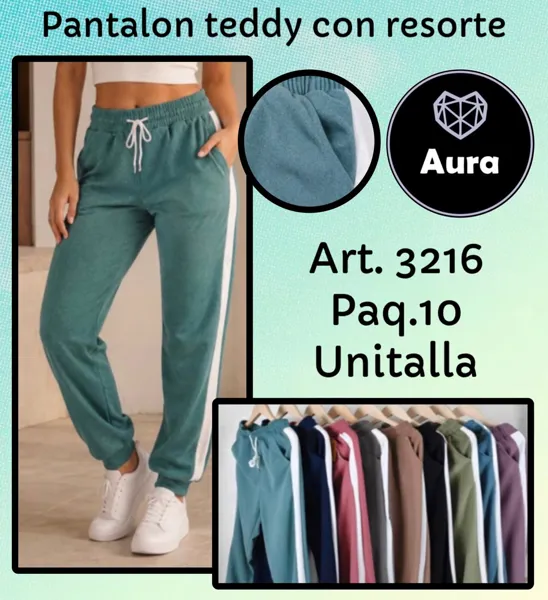 Pantalón teddy con resorte
