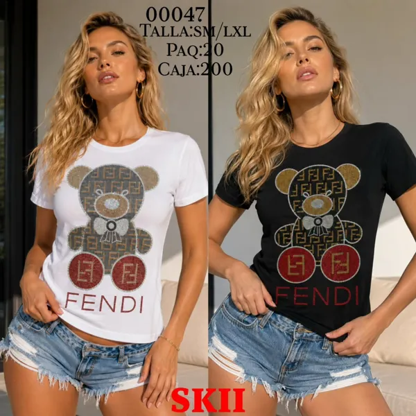 Playera con estampado de oso