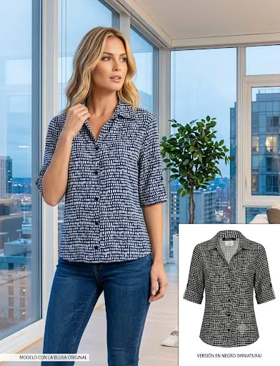 Blusa de manga corta estampada