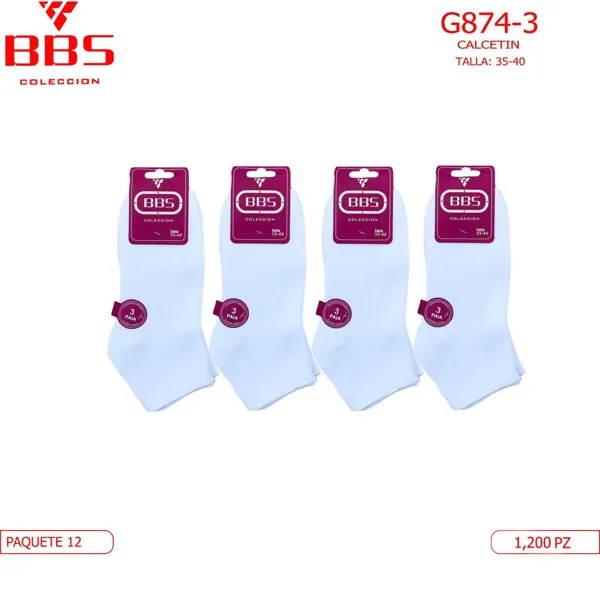 CALCETIN C/TOALLA BLANCO PARA DAMA
