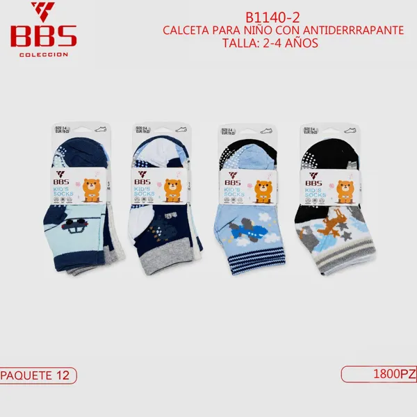 CALCETA CON ANTIDERRAPANTE PARA NIÑO 2-4