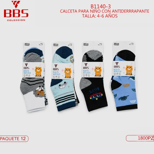 CALCETA CON ANTIDERRAPANTE PARA NIÑO 4-6 AÑOS