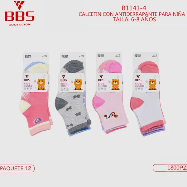 CALCETIN CON ANTIDERRAPANTE PARA NIÑA 6-8 AÑOS