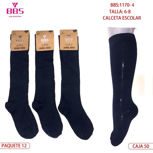 CALCETAS ESTUDIANTILES AZUL MARINO (6-8)