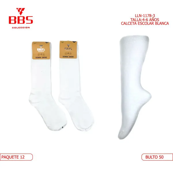 CALCETIN ESCOLAR BLANCO CORTO(4-6)