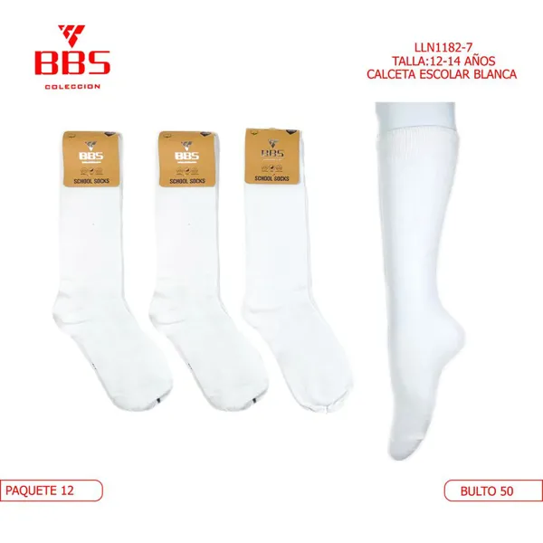 CALCETIN ESCOLAR BLANCO (12-14)