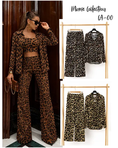 Conjunto de Blusa, Top y Pantalones