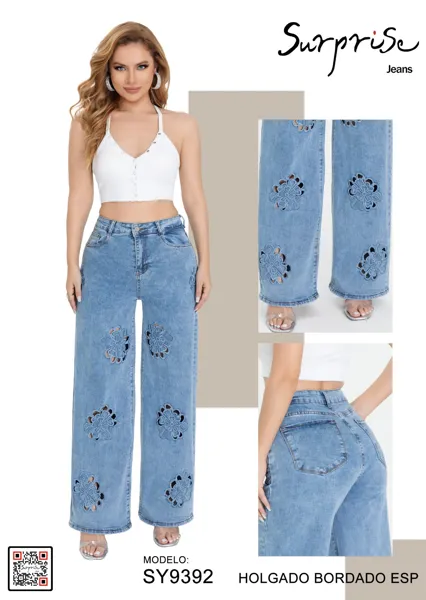 Jeans Holgado Bordado Especial Surprise