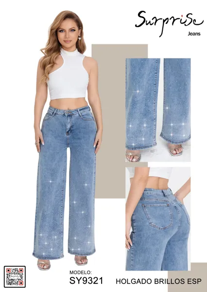 Jeans Holgados con Brillos Especial Surprise