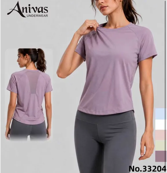Playera deportiva de manga corta con espalda de malla