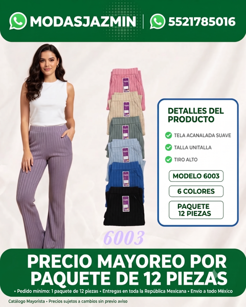 Pantalones acanalados tiro alto