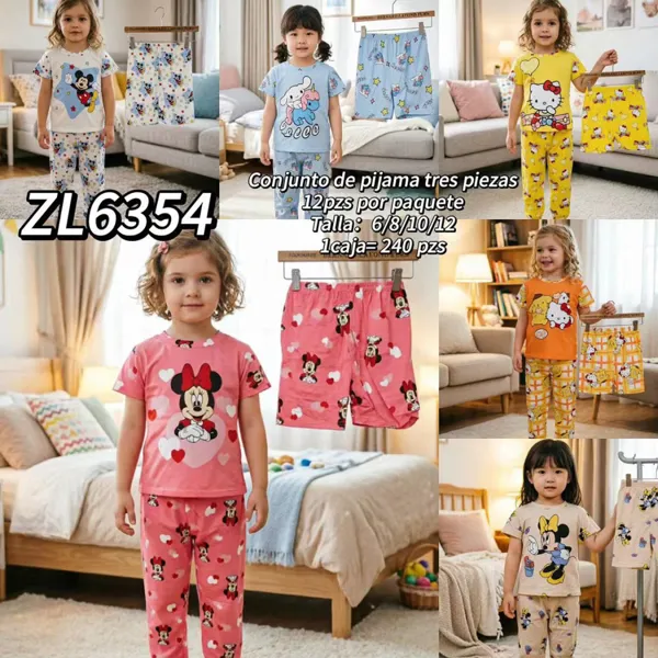Conjunto de pijama de tres piezas para niños