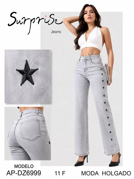 Jeans holgados con estampado de estrellas