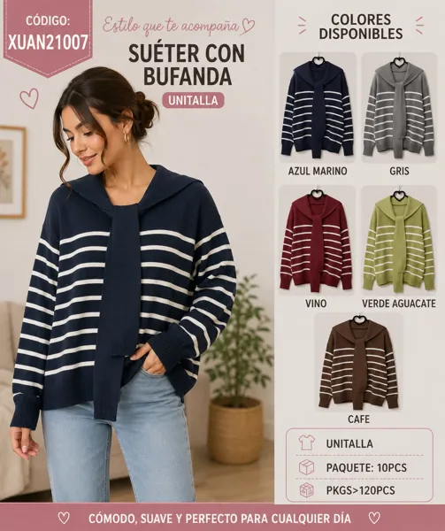 Suéter con bufanda