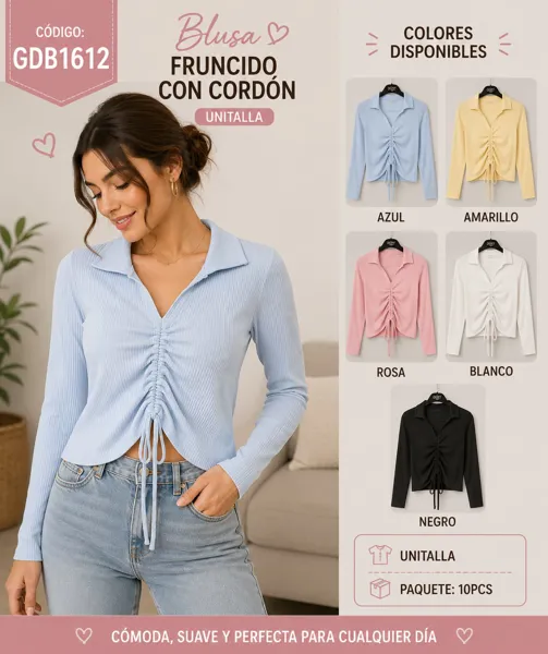 Blusa Fruncido con Cordón