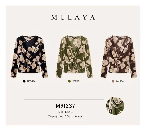 Blusa con nudo y estampado floral