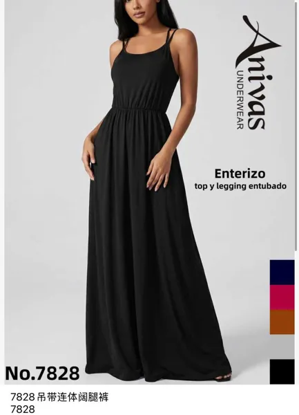 Enterizo de Tirantes y Pierna Ancha-7828