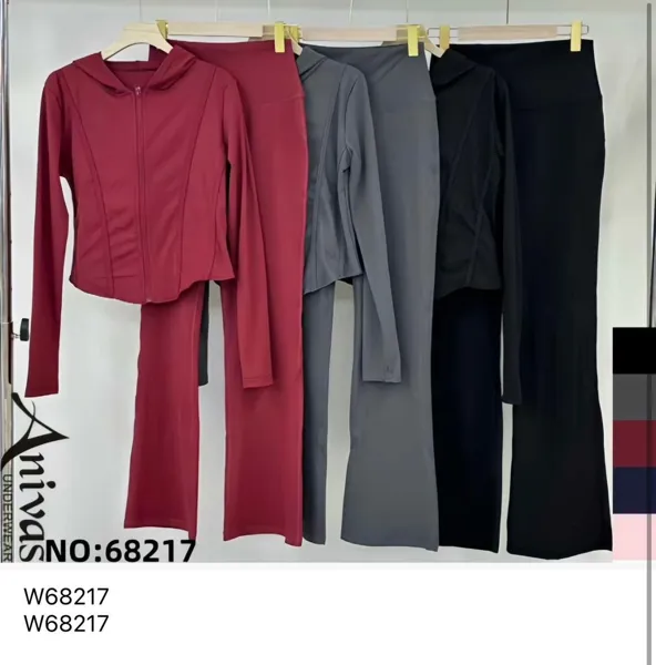 Conjunto deportivo de sudadera con capucha y pantalón-W68217