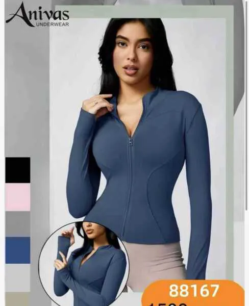 Top Deportivo Ajustado de Manga Larga con Cremallera-88167-COLORES