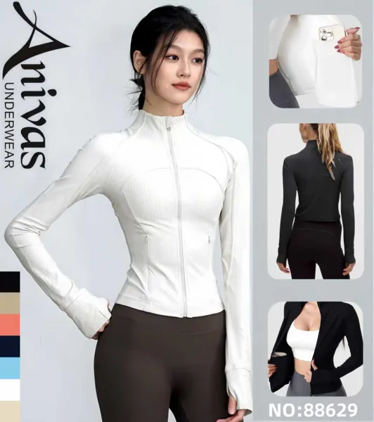 Chaqueta deportiva ajustada con cremallera-88629
