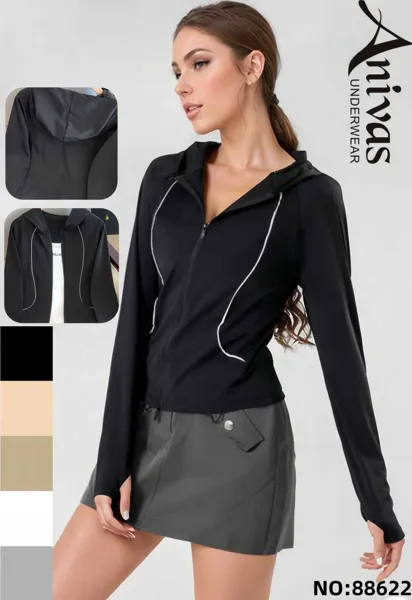 Chaqueta deportiva con capucha y cremallera-88622