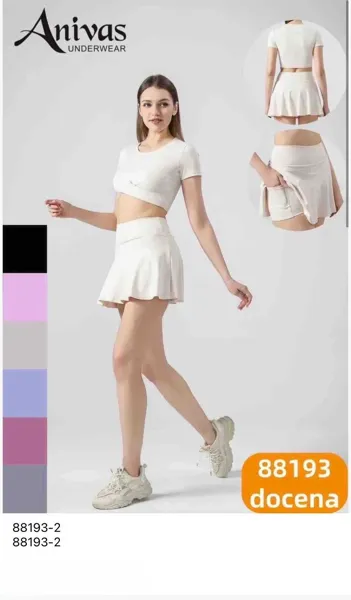 Conjunto de Top Corto y Short con Bolsillo-88193