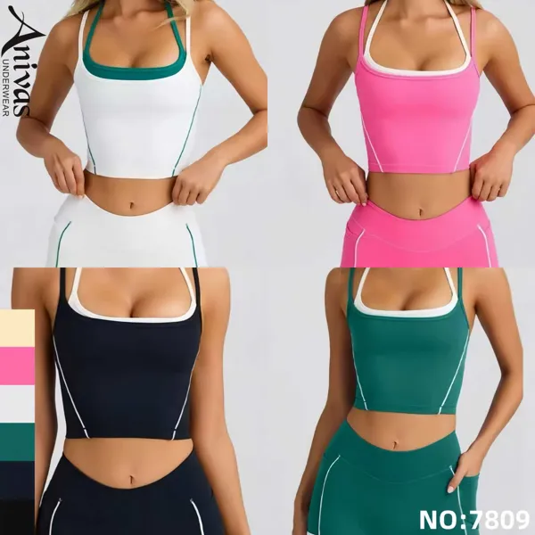 Conjunto deportivo de top crop y leggings-7809