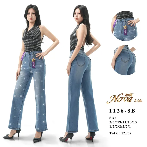 Jeans rectos con brillos