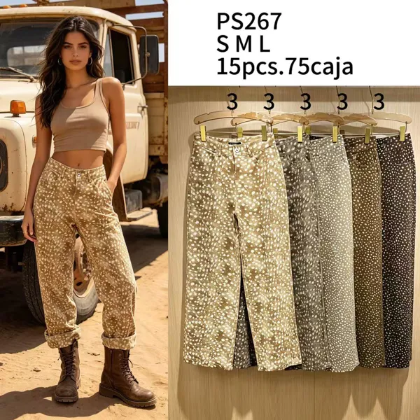 Jeans de mujer con estampado de manchas