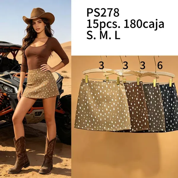 Minifalda con estampado de cervatillo