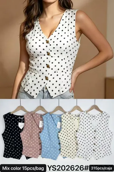 Blusa sin mangas con lunares