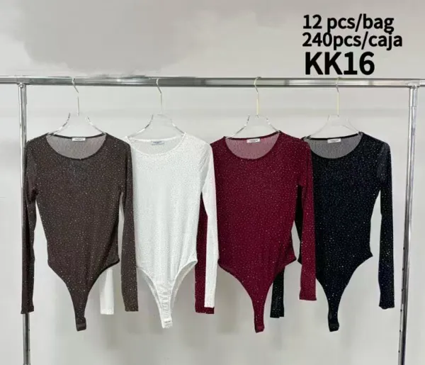 Body de manga larga con brillos