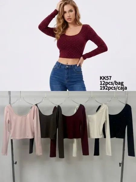 Crop top de manga larga